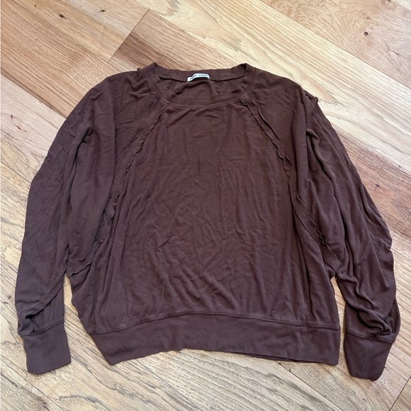 Sweet Romeo Brown Ribbed Long Sleeve - Size M - Picture 5 of 7